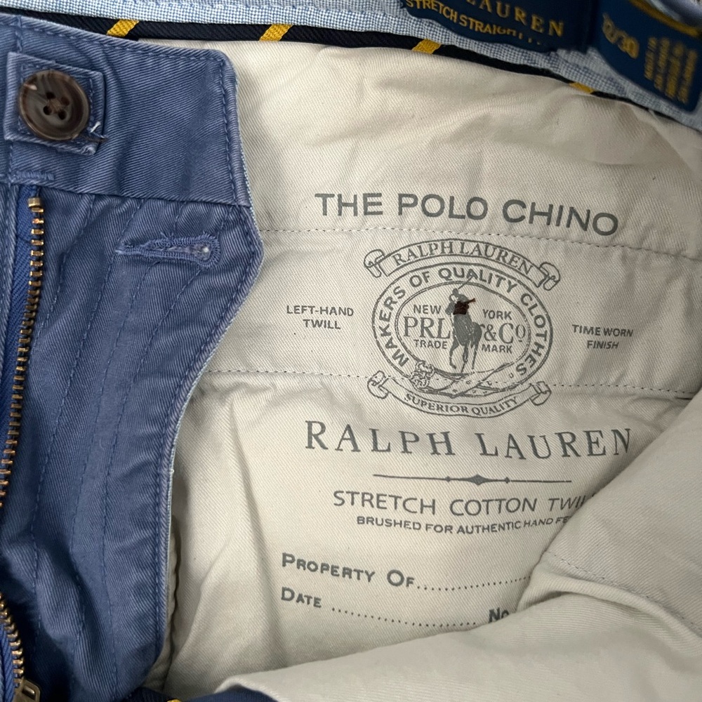 Ralph Lauren Blue Chino Pants Classic Stretch Cotton